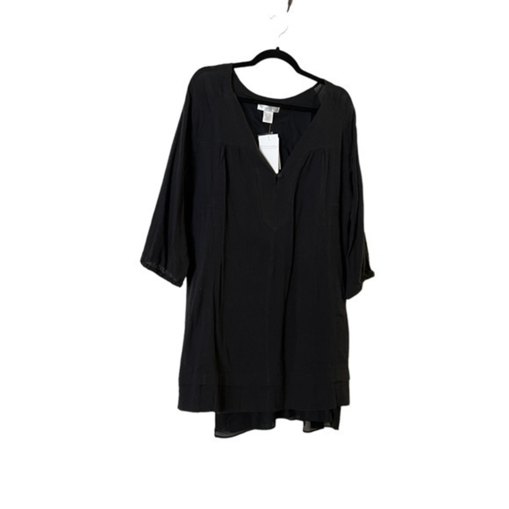 NWT Soft Surroundings Black 100% Cotton Gauze Tunic with Camisole / Coverup